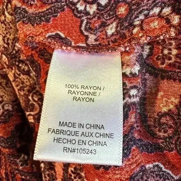 Collections By Bobeau 3XL 3/4 Sleeve Floral Rayon Blouse. - Picture 6 of 6